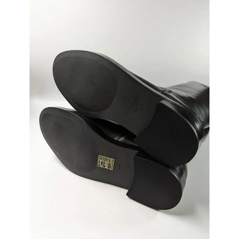 Tory Burch Women's The Riding Boot Milano Mezzo Calf Black Size 6 (MSRP $648)